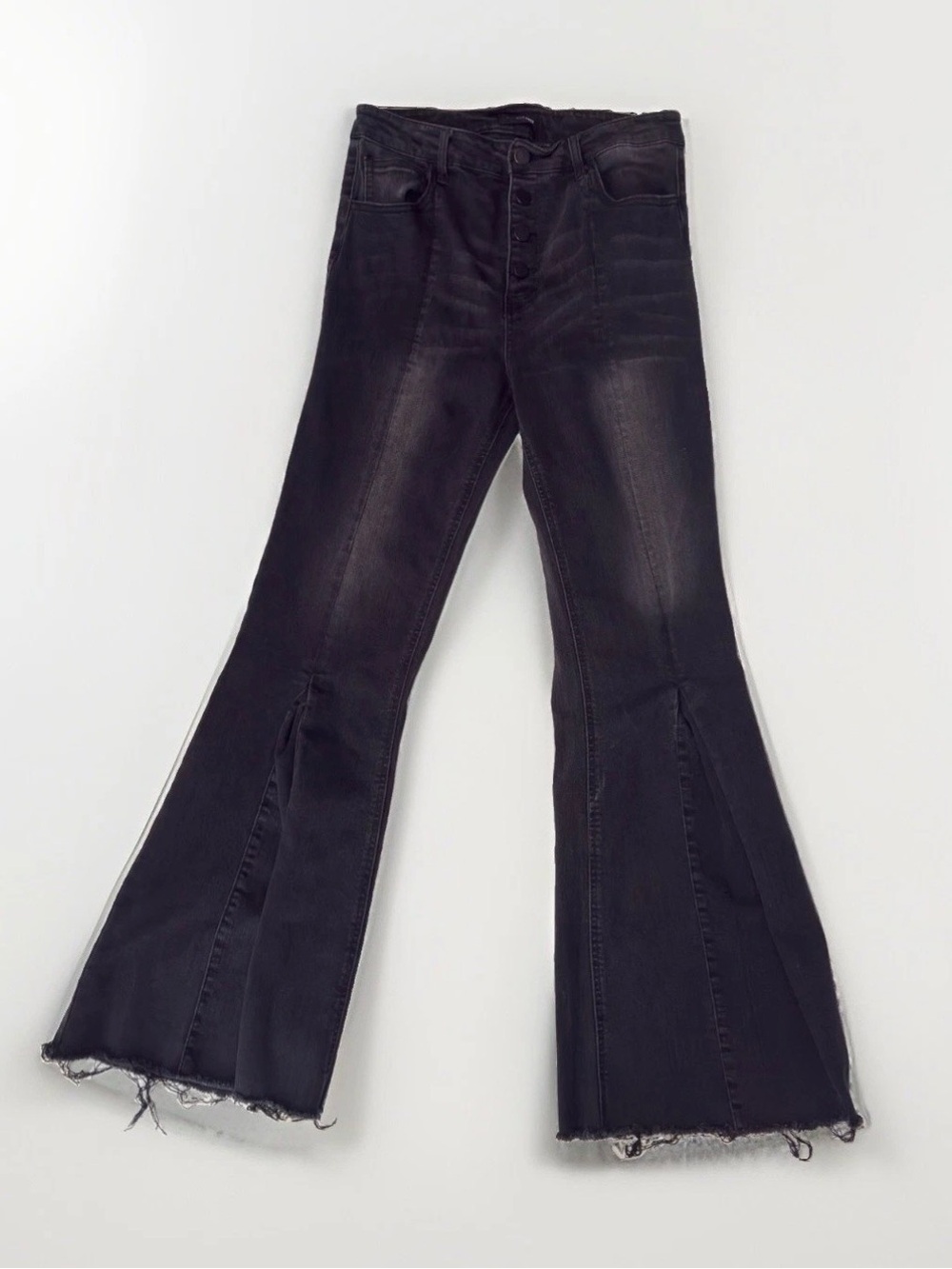 Women’s Black Label Denim Flare Jeans Size 11/29 4 Button Front High Rise